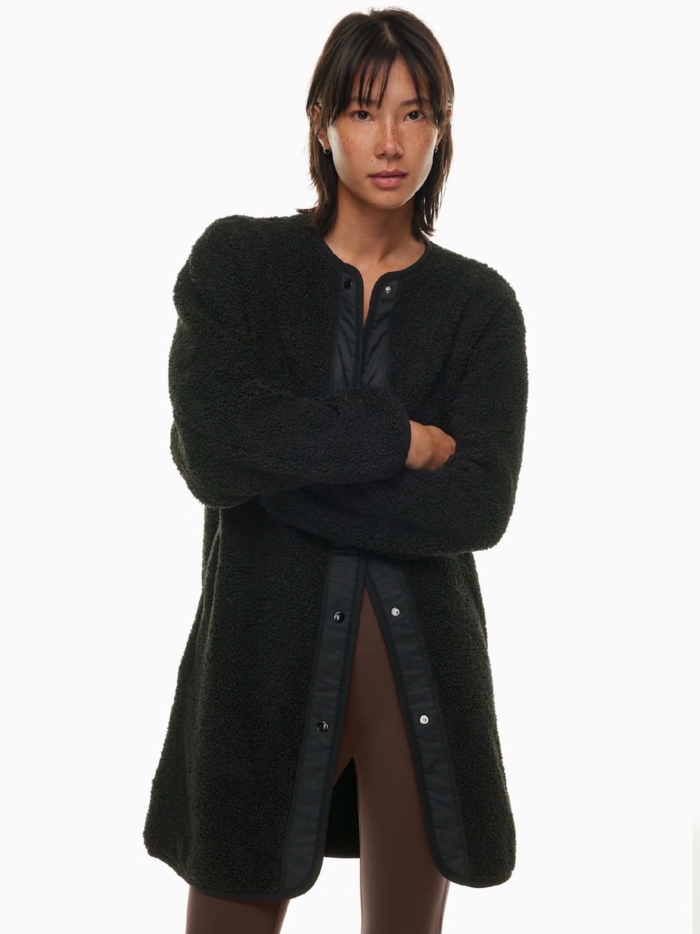 Wilfred black fleece coat